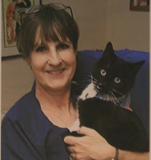 Dr. Virginia Clemans holding a cat